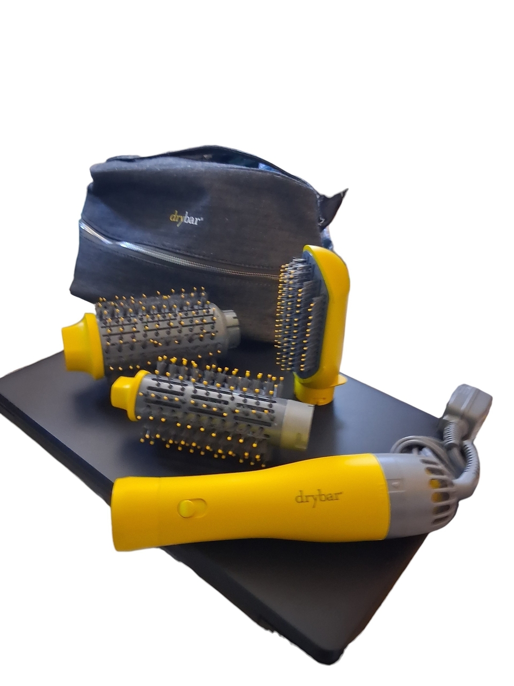Drybar Yellow Styling Brush Set With Attachments And Travel Bag